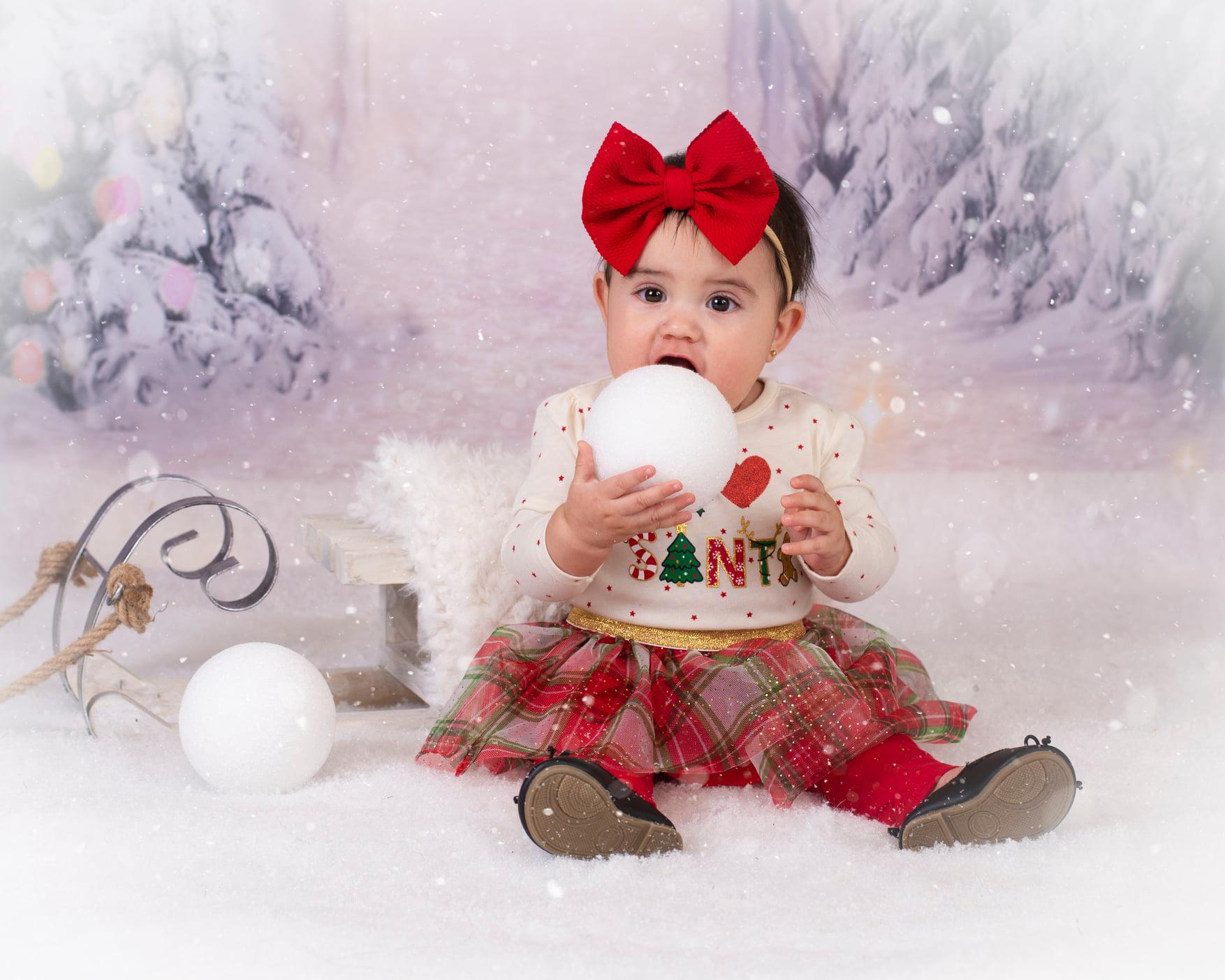 Winter Snow Christmas Tree Bokeh Photo Studio Backdrop G-1194