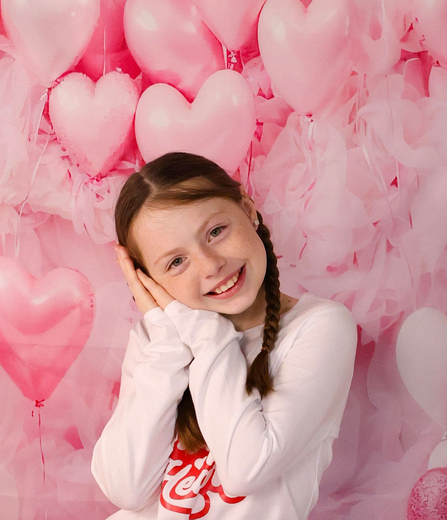 Valentine Backdrop Pink Heart Balloon Wall Valentine's Day Backdrop UK MRR9-88
