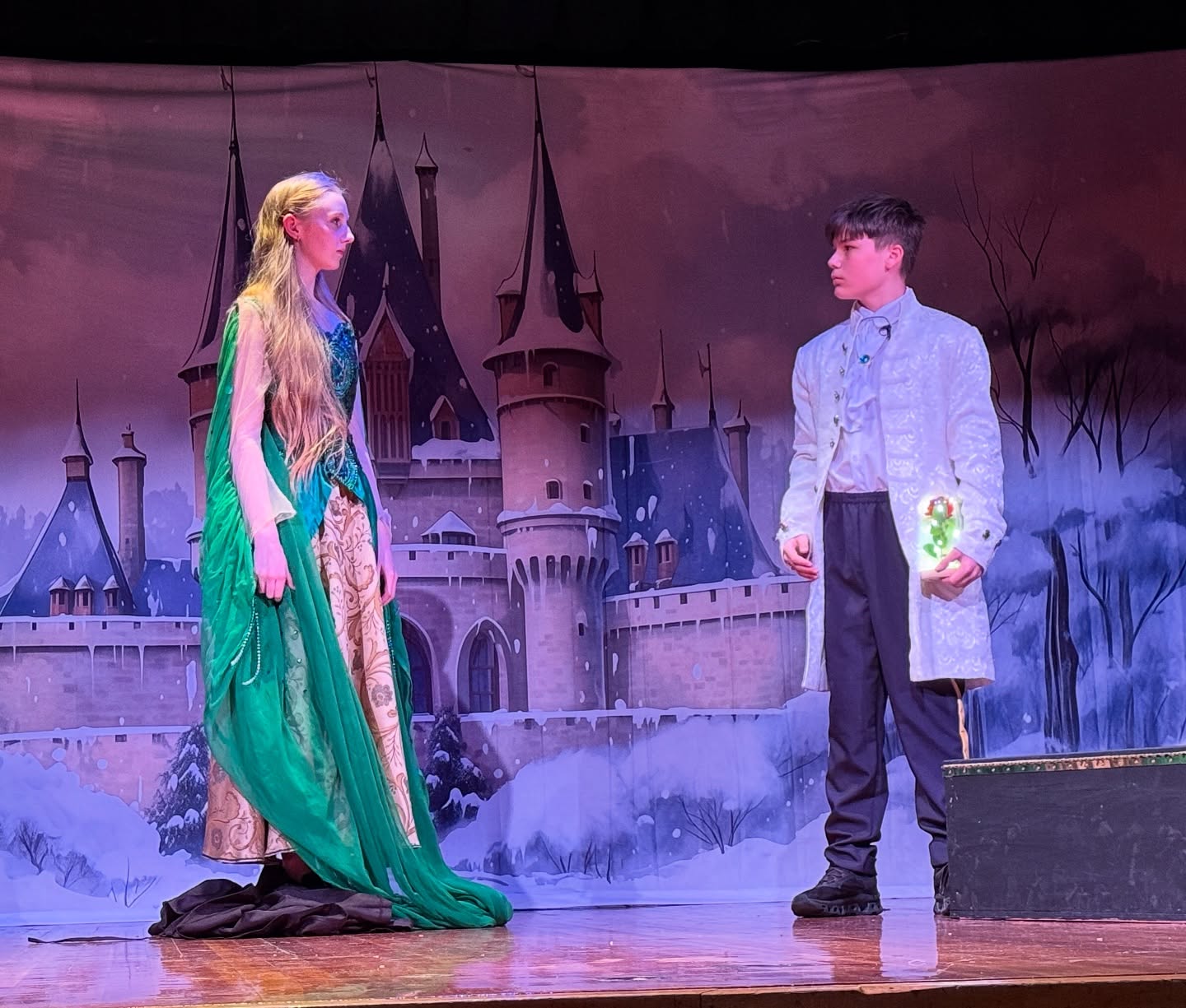 Winter Enchanted Castle Amidst Snowy Forest Backdrop UK BRP10-34