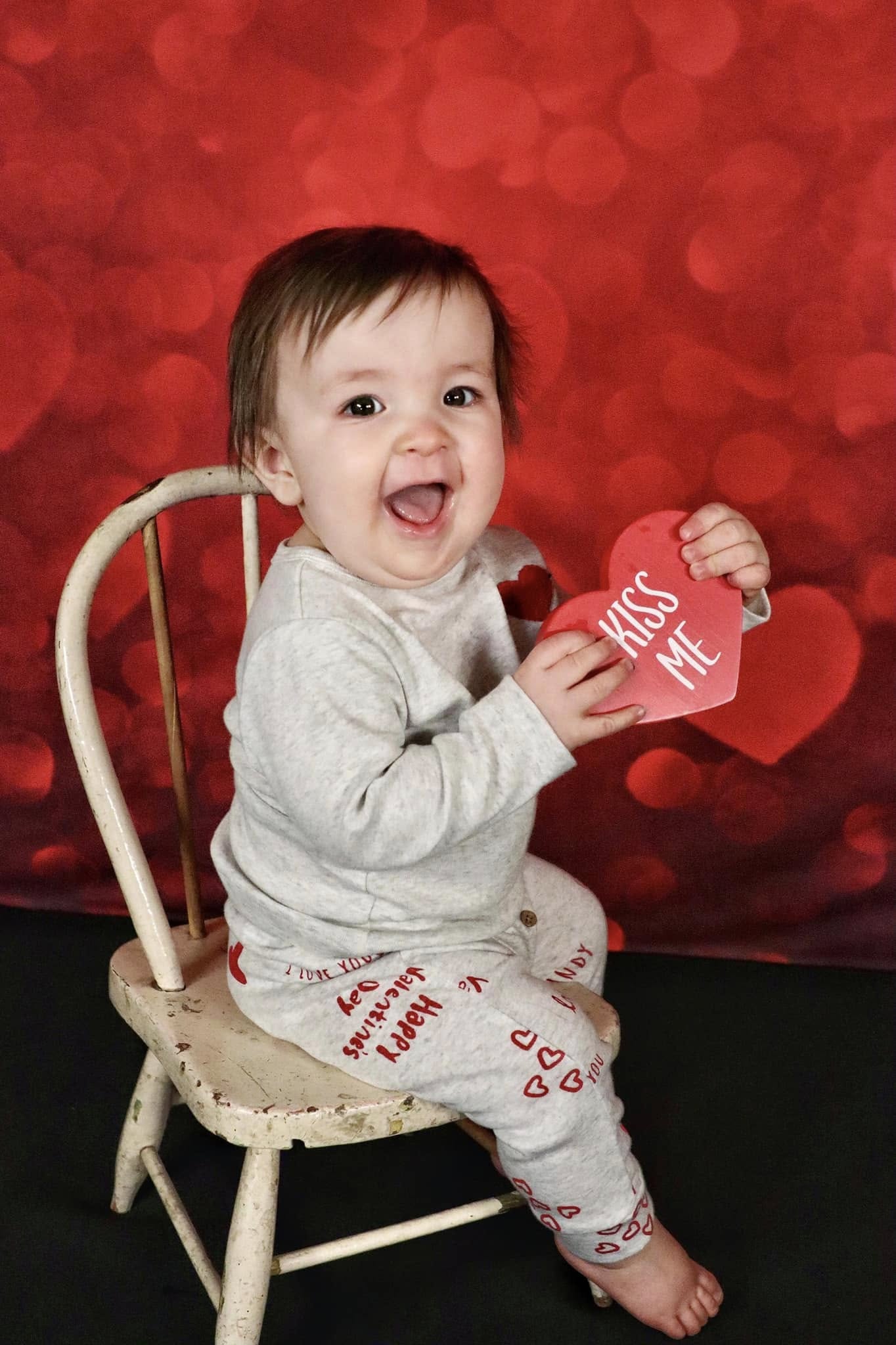 Bokeh Red Love Heart Valentine's Day Backdrop D1040