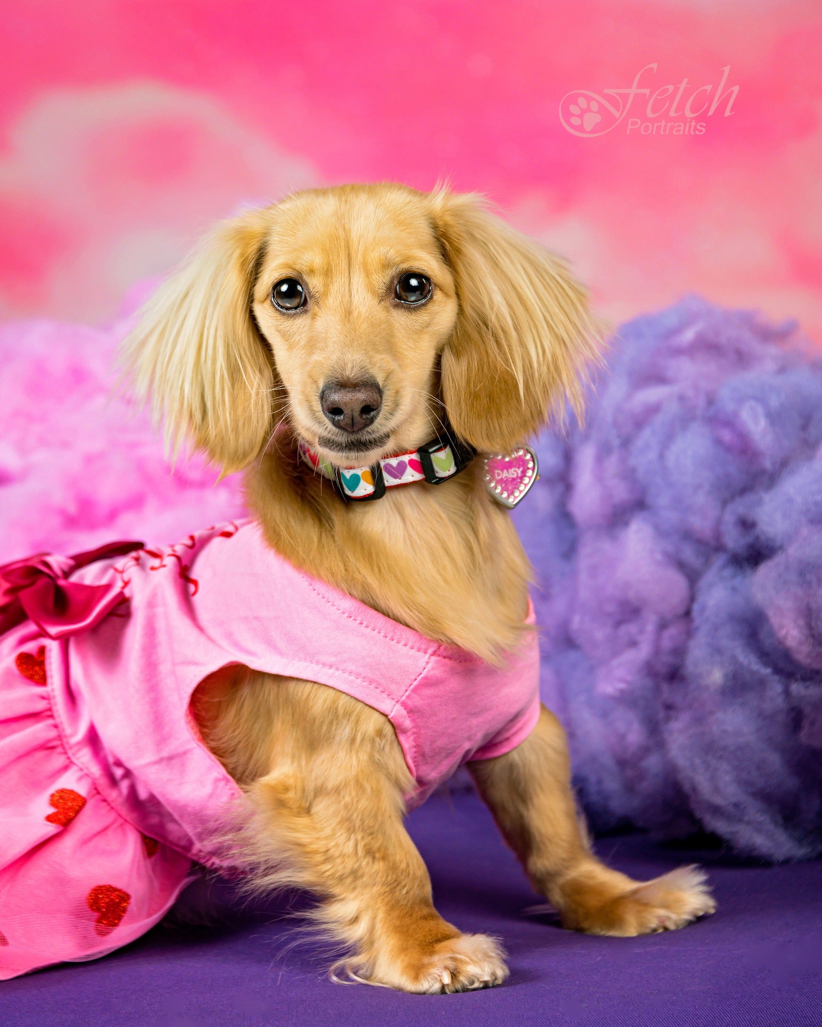 Pink Clouds Love Hearts backdrop UK for Photography MR-2277