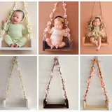 DBackdrop Wooden Swing Newborn Photography Props(with flowers) SYPJ11