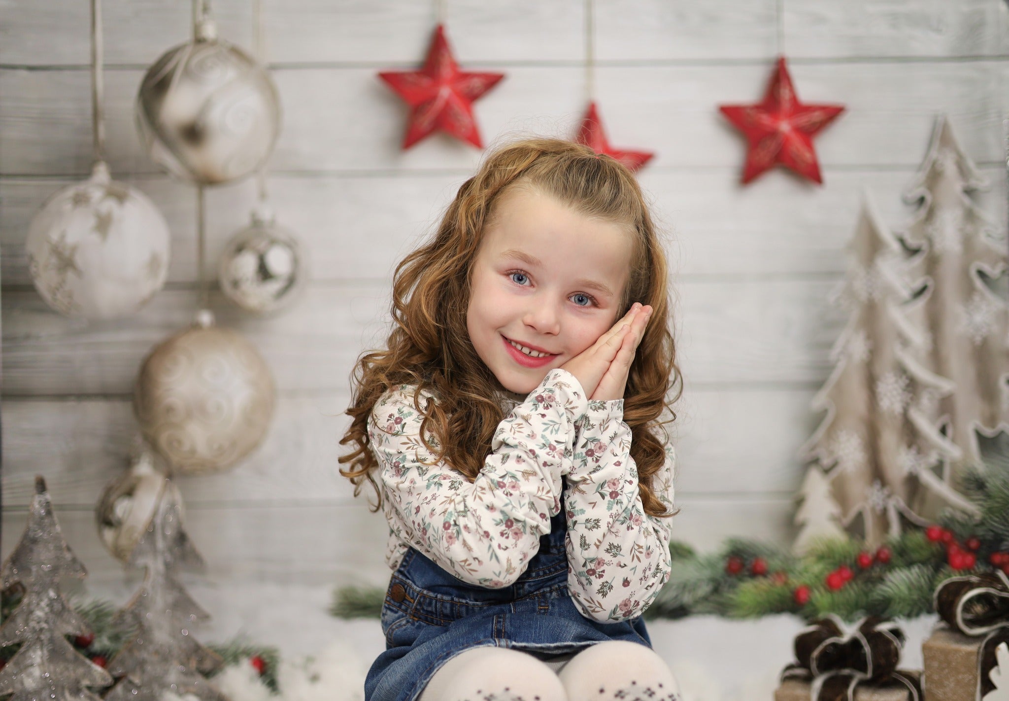 Christmas Decorations Wood Floor Photography Backdrop UK LV-866