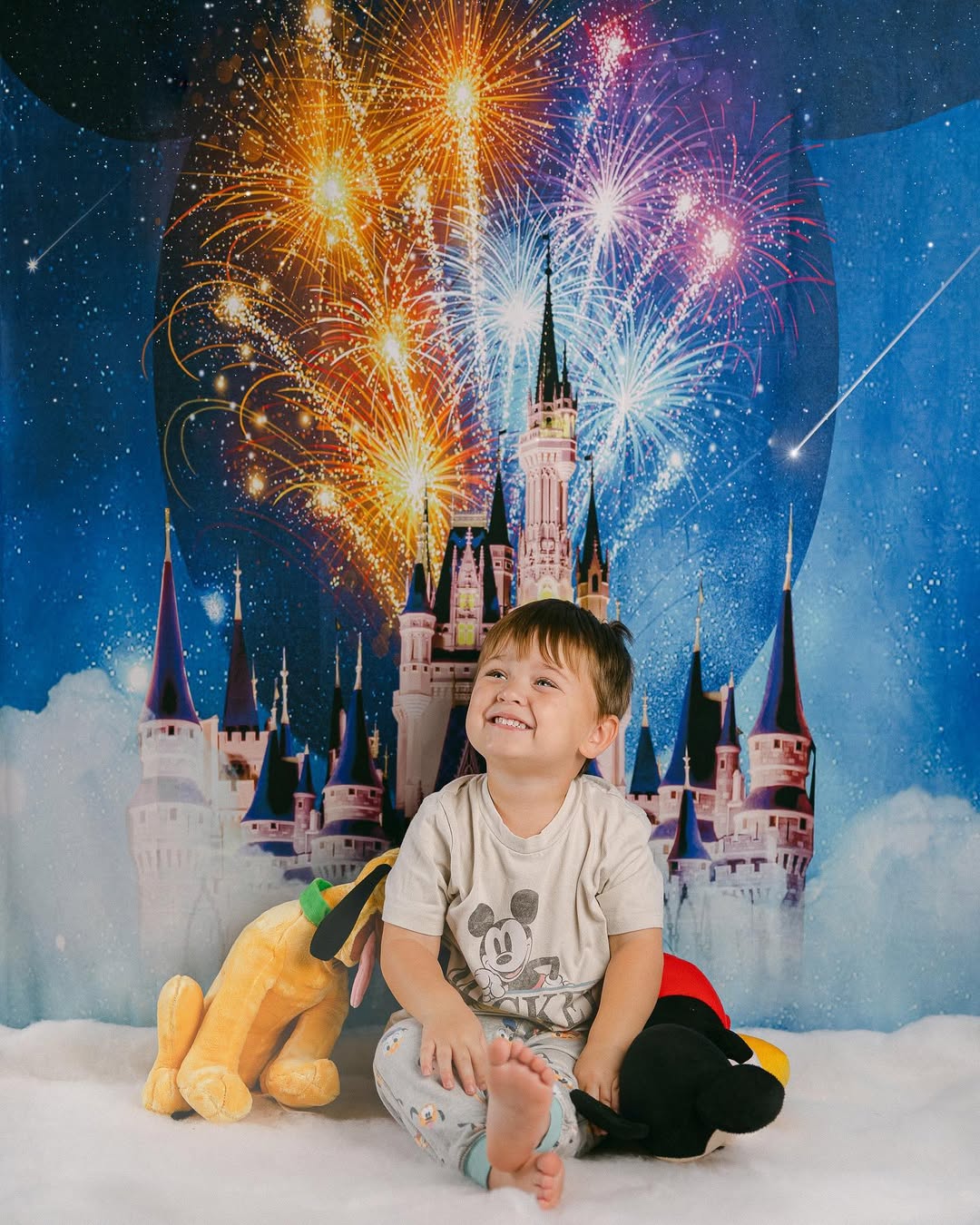 Castle Night Fireworks backdrop UK for Photography LV-619