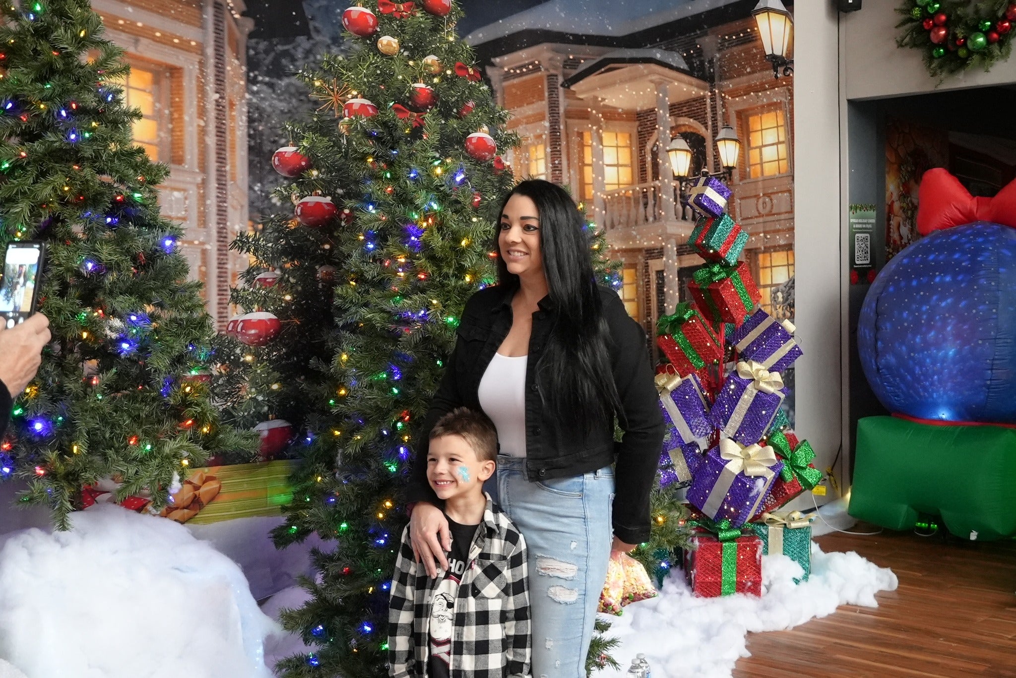Christmas Decoration Town Square Xmas Tree Photo backdrop UK DBD11