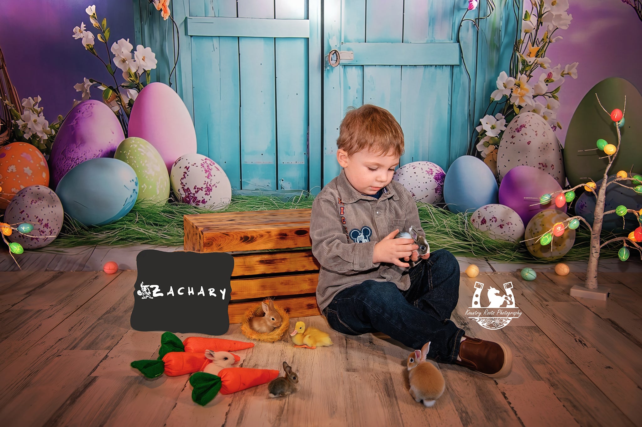 Easter Egg Backdrop Vibrant Blue Egg Hut Backdrop UK BRP1-289