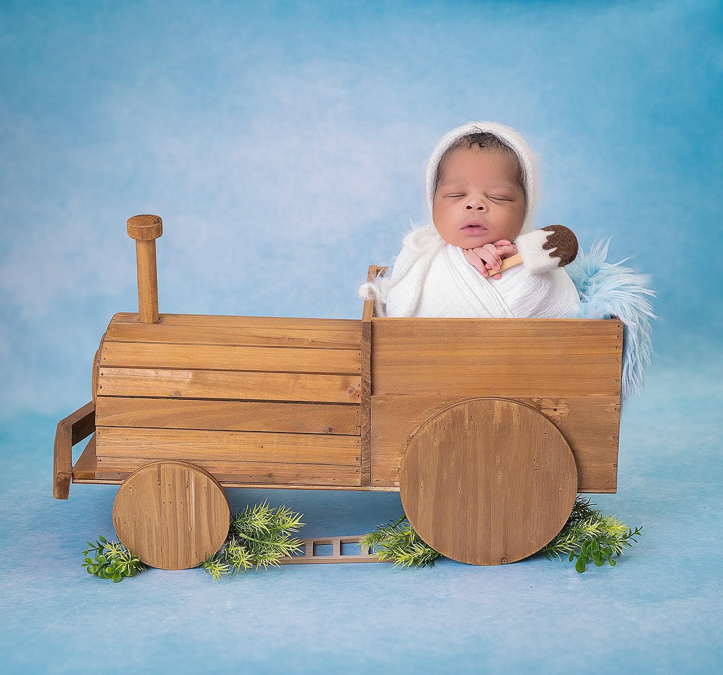 Light Blue Art Painted Abstract Texture Photography Backdrop DHP-631