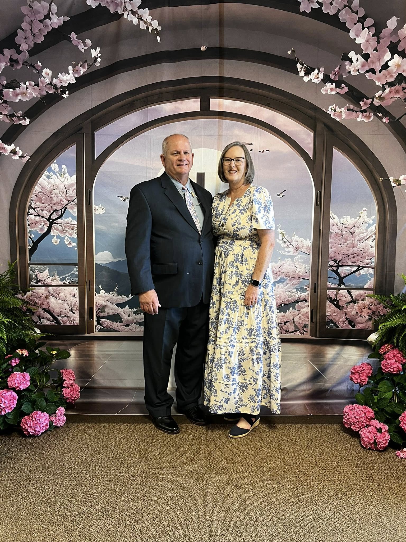 Easter Backdrop Cross Blossom Framed Window Backdrop UK BRP11-322