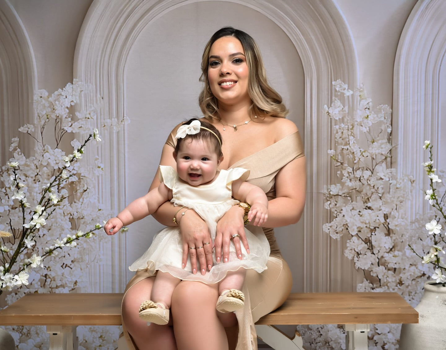 Boho Arch Photography Backdrop White Floral Backdrop UK BRP10-601