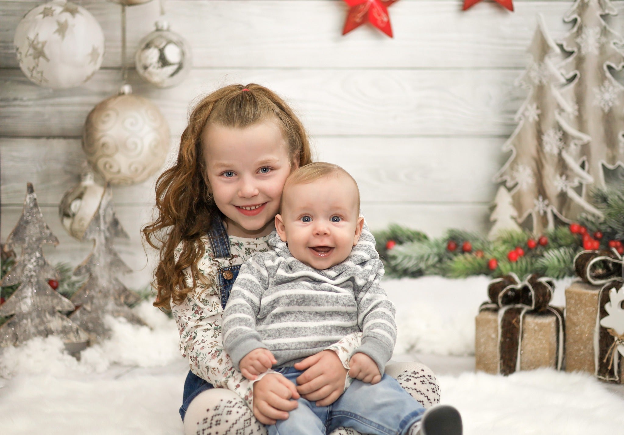 Christmas Decorations Wood Floor Photography Backdrop UK LV-866