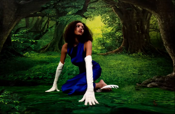 Secret Forest Big Tree Green Backdrop UK for Photo Studio LV-837