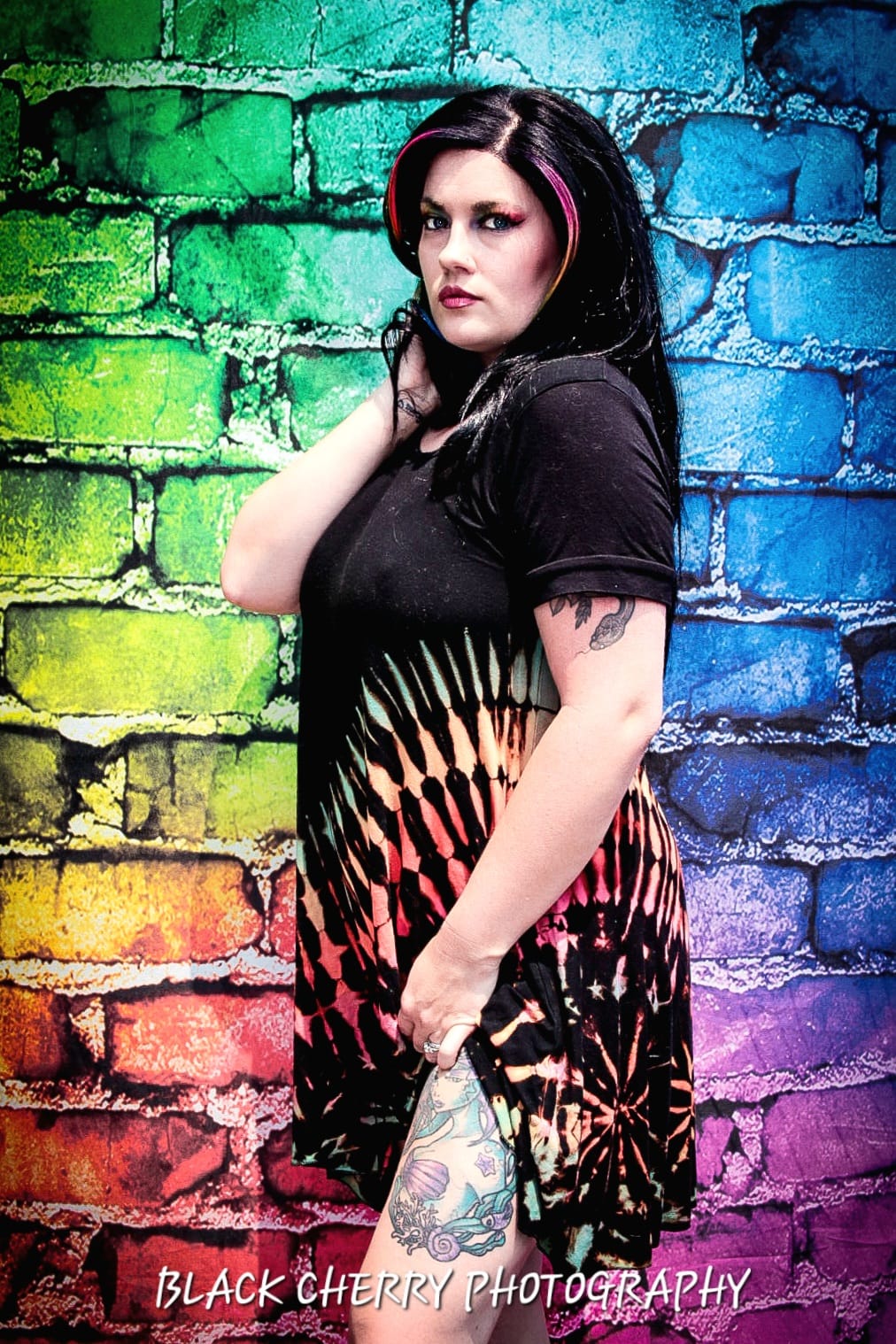 Colorful Brick Wall Backdrop uk For Portrait Photography SH679
