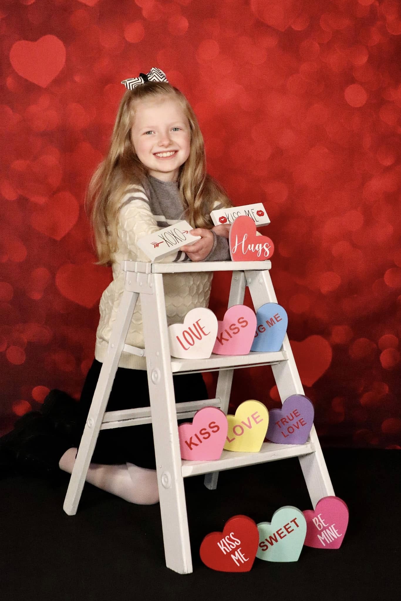 Bokeh Red Love Heart Valentine's Day Backdrop D1040