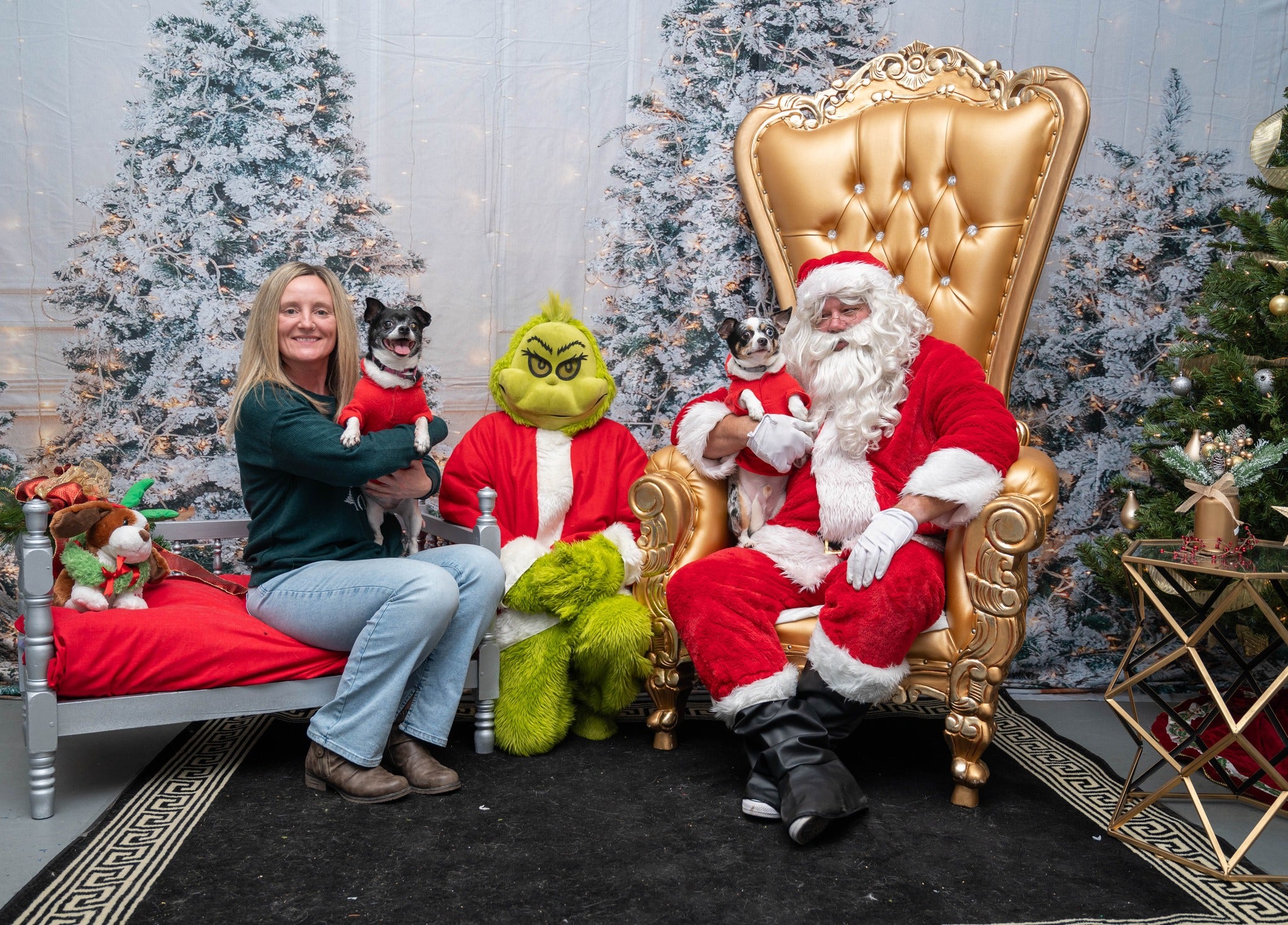 Glowing Christmas Tree Photo Booth Backdrop UK M9-16