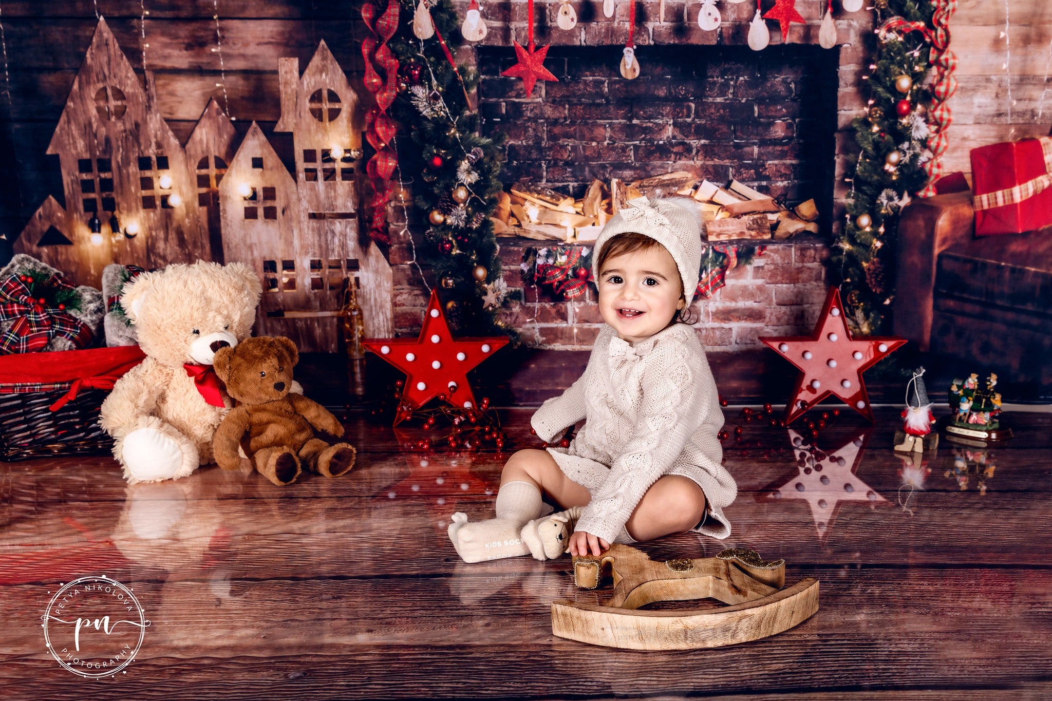 Christmas Decorations Brick Wall Photography backdrop UK DBD-19186