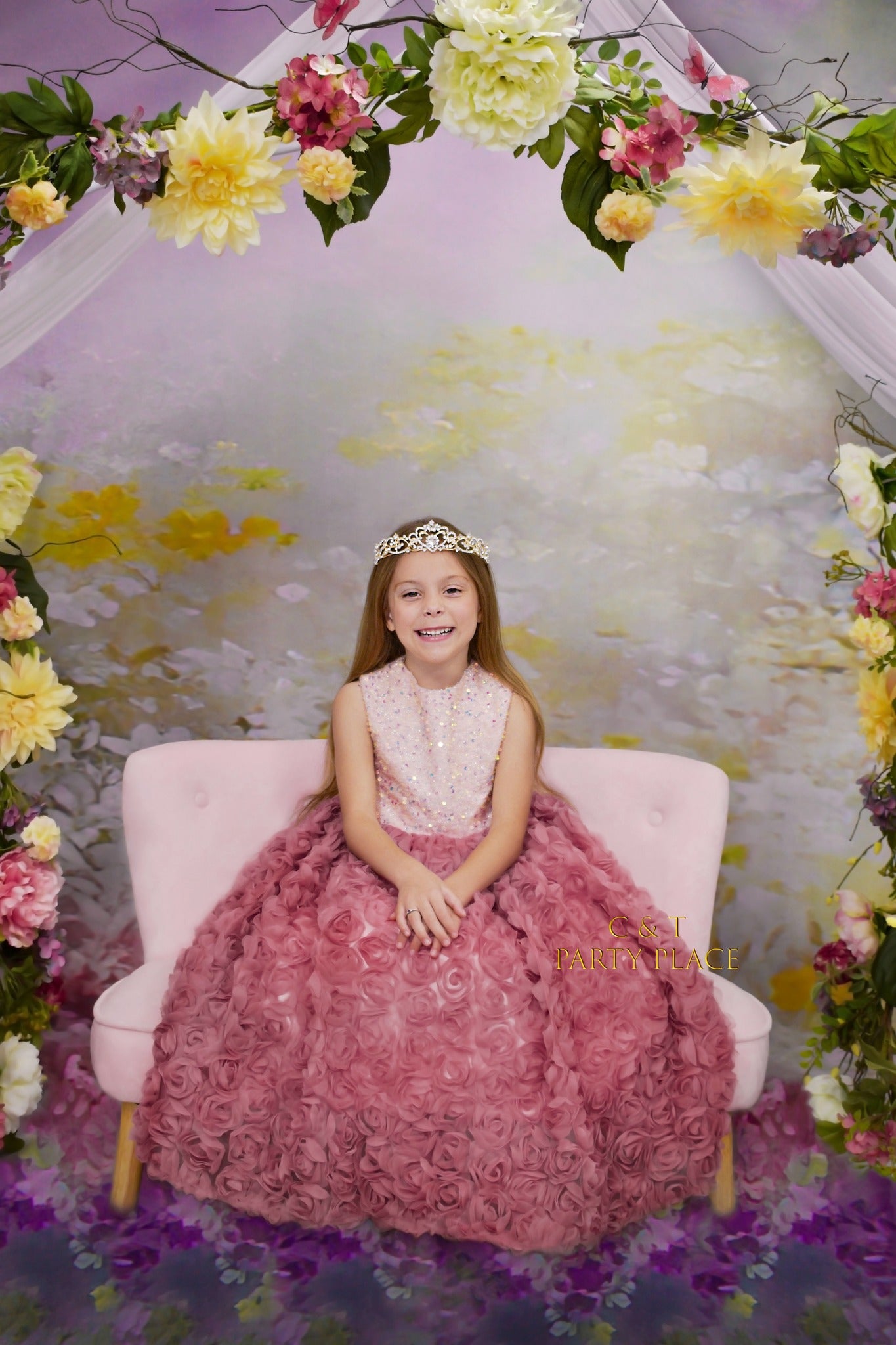 Watercolor Painting Colorful Flowers Garden Backdrop for Photo Studio NB-090