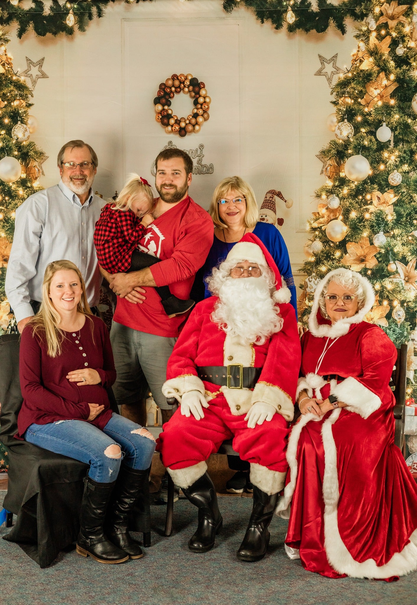 Xmas Tree Decoration Fireplace Backdrop D989