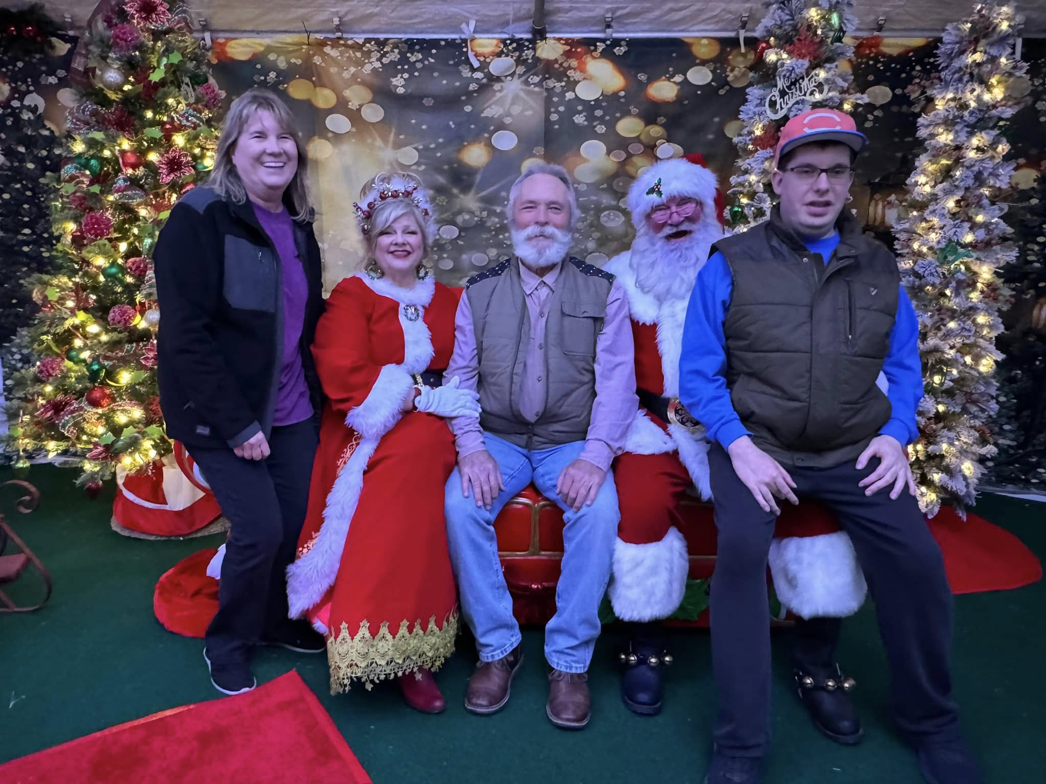 Outdoor Christmas Trees Lights Flashing backdrop UK  G-1440