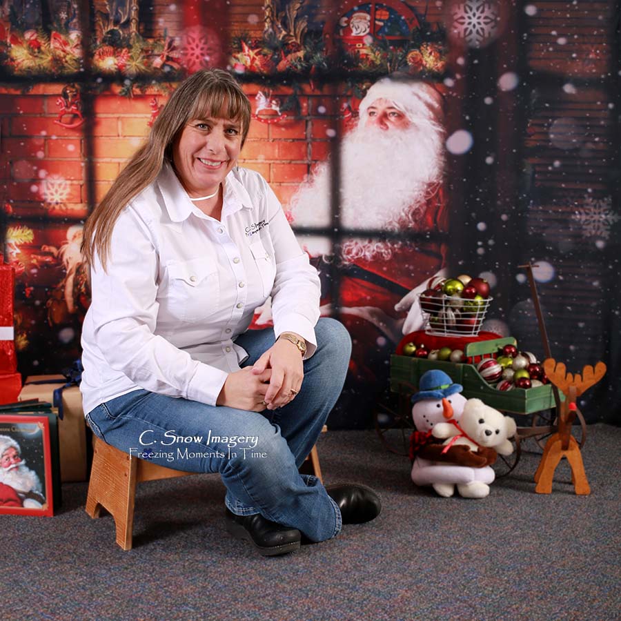 Snowy Christmas Santa Claus Photo Backdrop UK M7-08