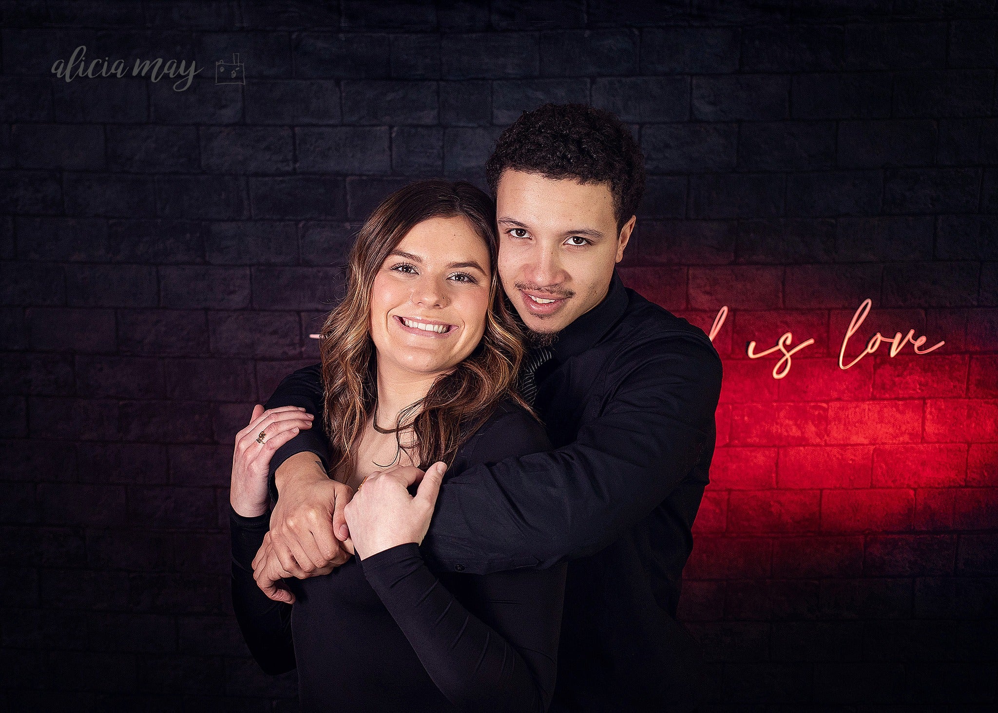 Black Grunge Brick Wall Photography Backdrop UK J03803