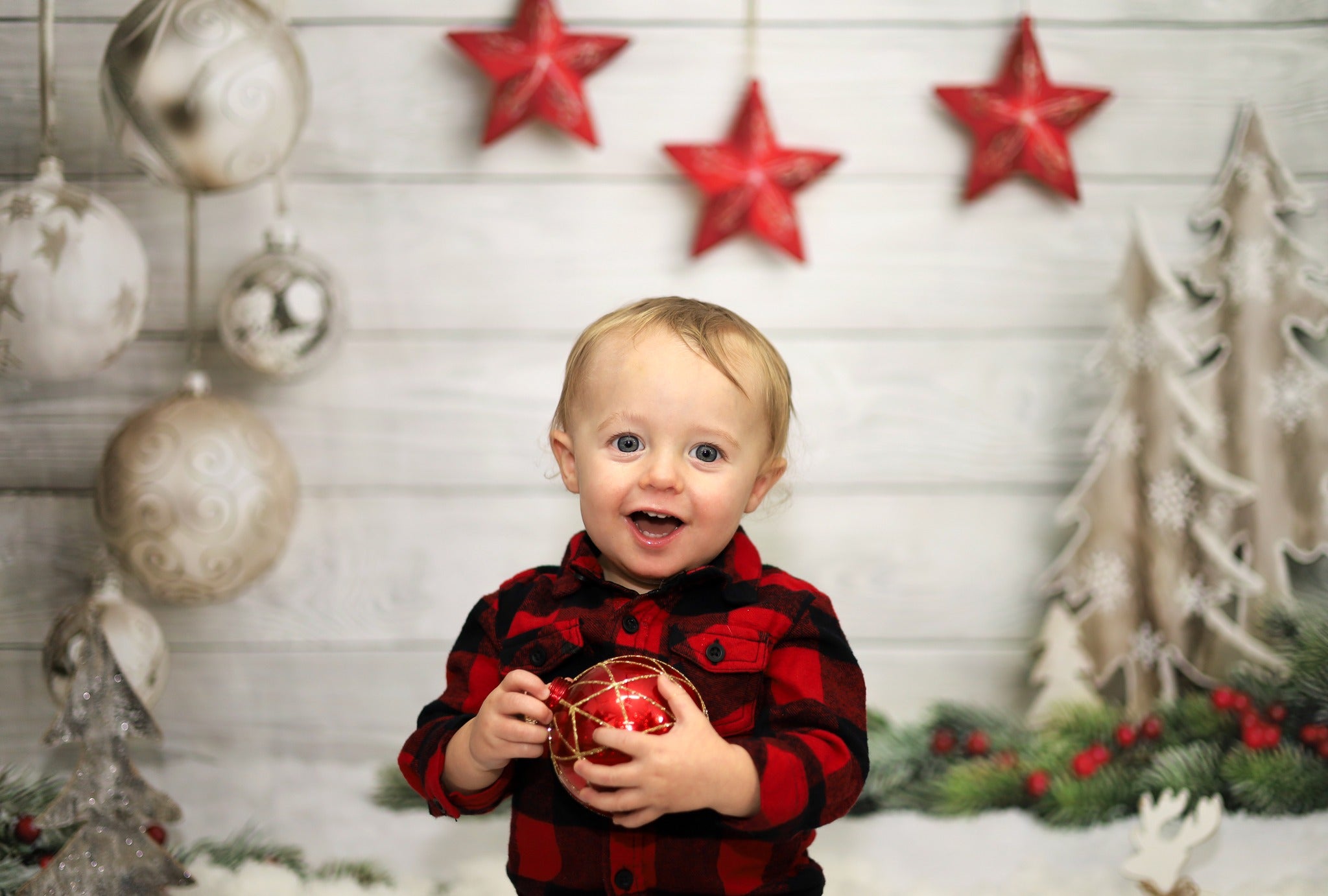 Christmas Decorations Wood Floor Photography Backdrop UK LV-866