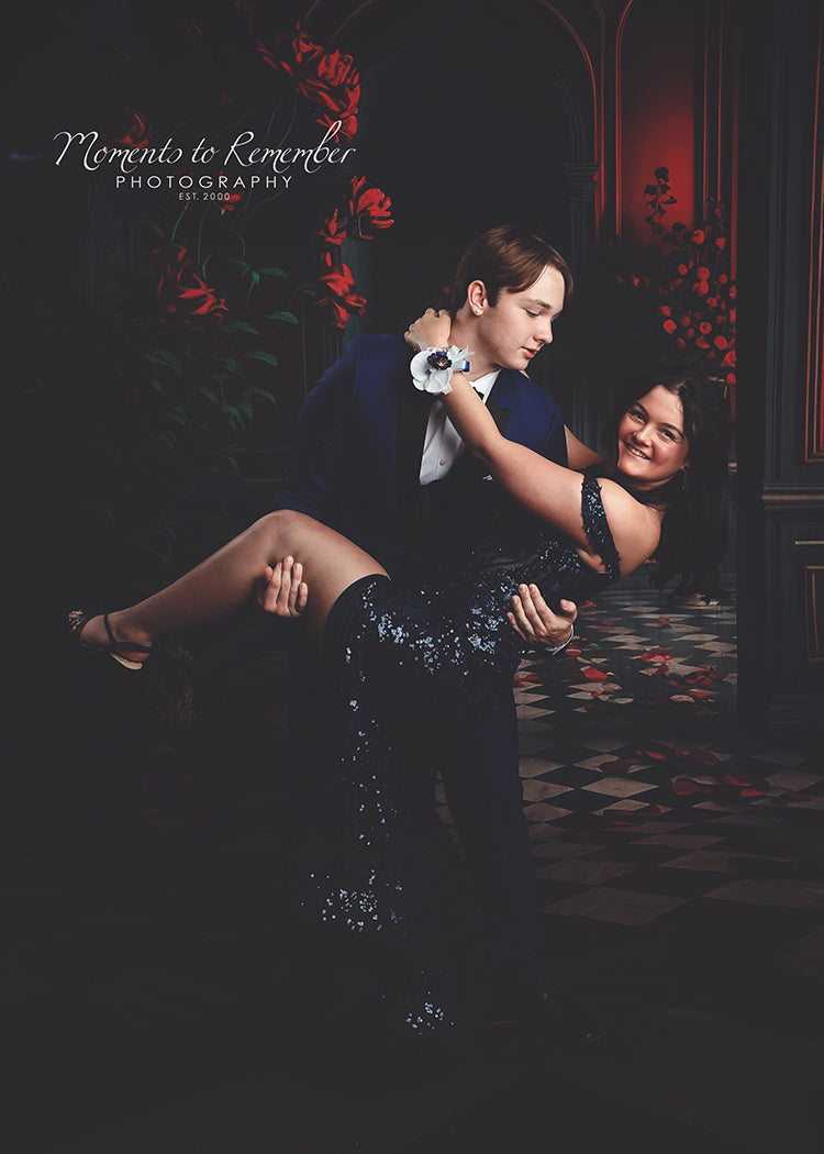 Room Interior Flower Arch Door Backdrop UK M5-10