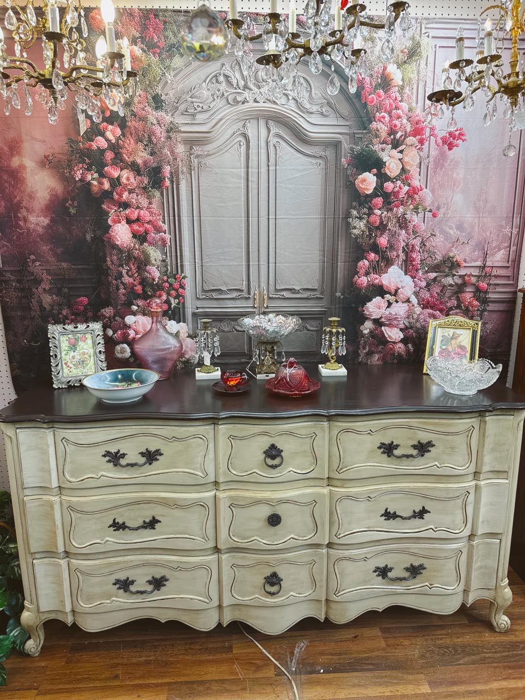 Retro Photography Backdrops Pink Floral Decor Backdrop UK BRP10-284