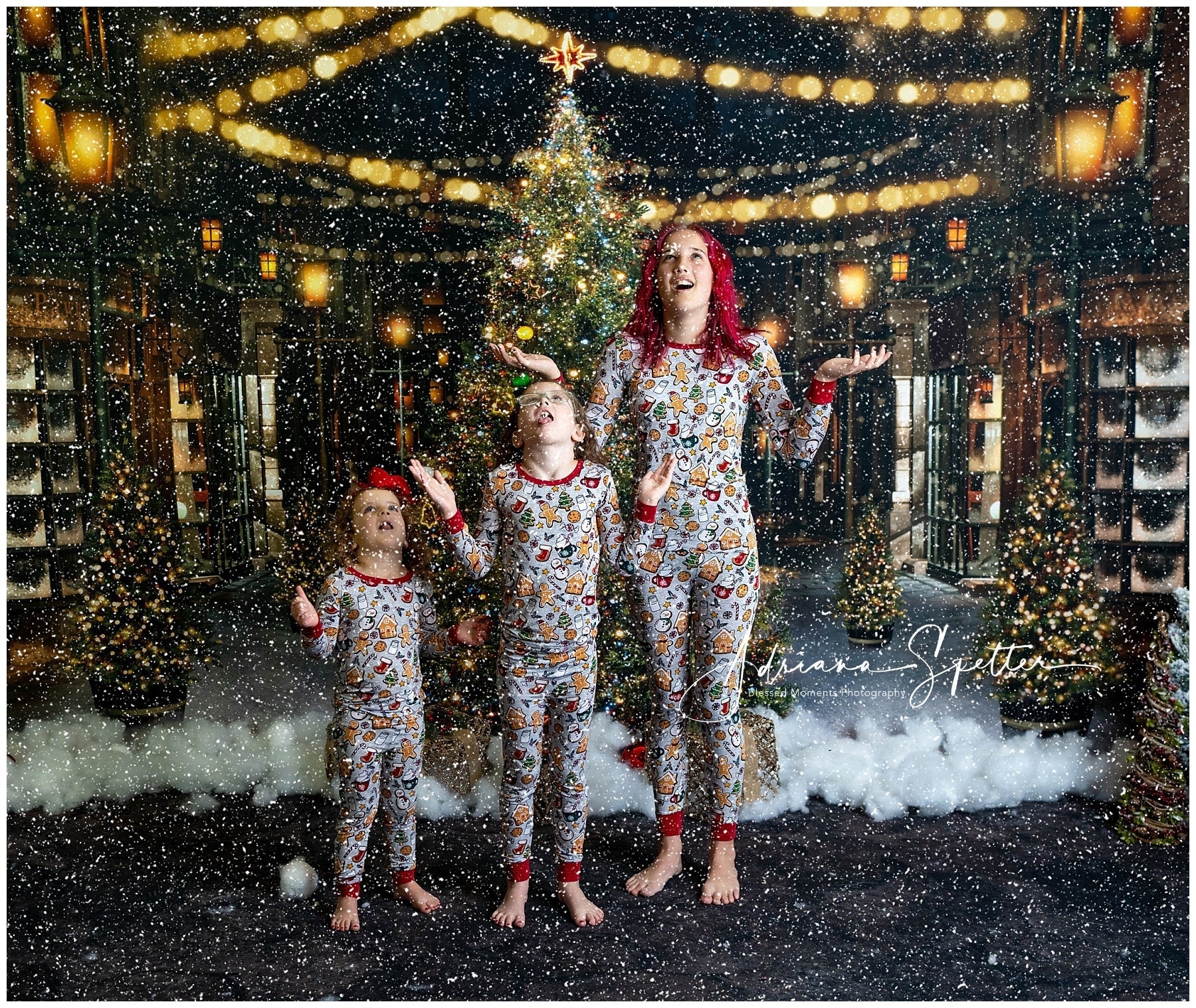 Christmas Tree Backdrop Festive Night Street Christmas Backdrop UK MRR10-42