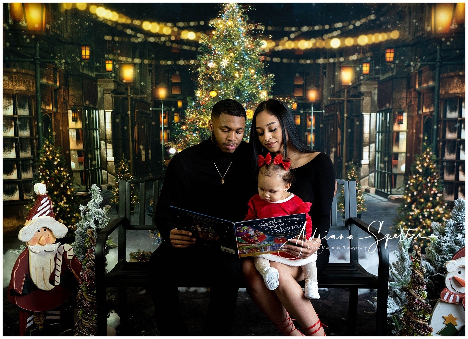 Christmas Tree Backdrop Festive Night Street Christmas Backdrop UK MRR10-42