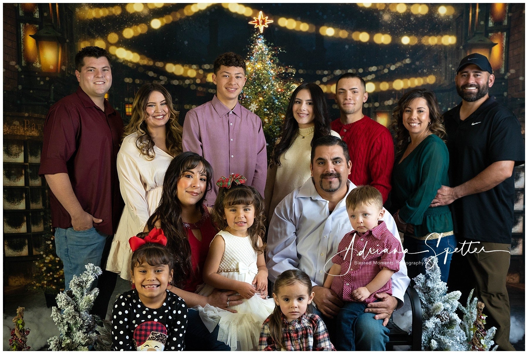 Christmas Tree Backdrop Festive Night Street Christmas Backdrop UK MRR10-42