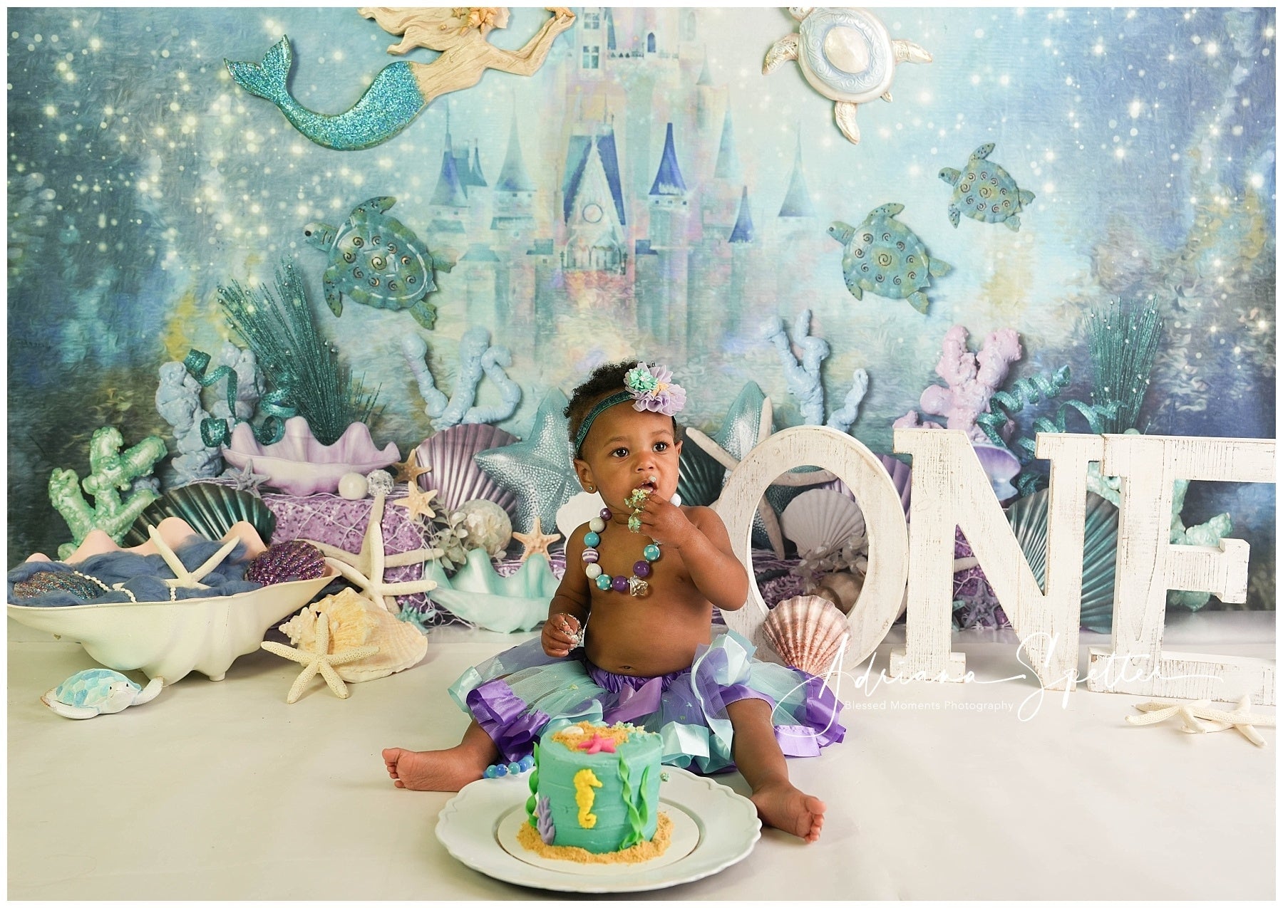 Castle Backdrop Underwater Castle Corals Children Backdrops UK MRR10-49