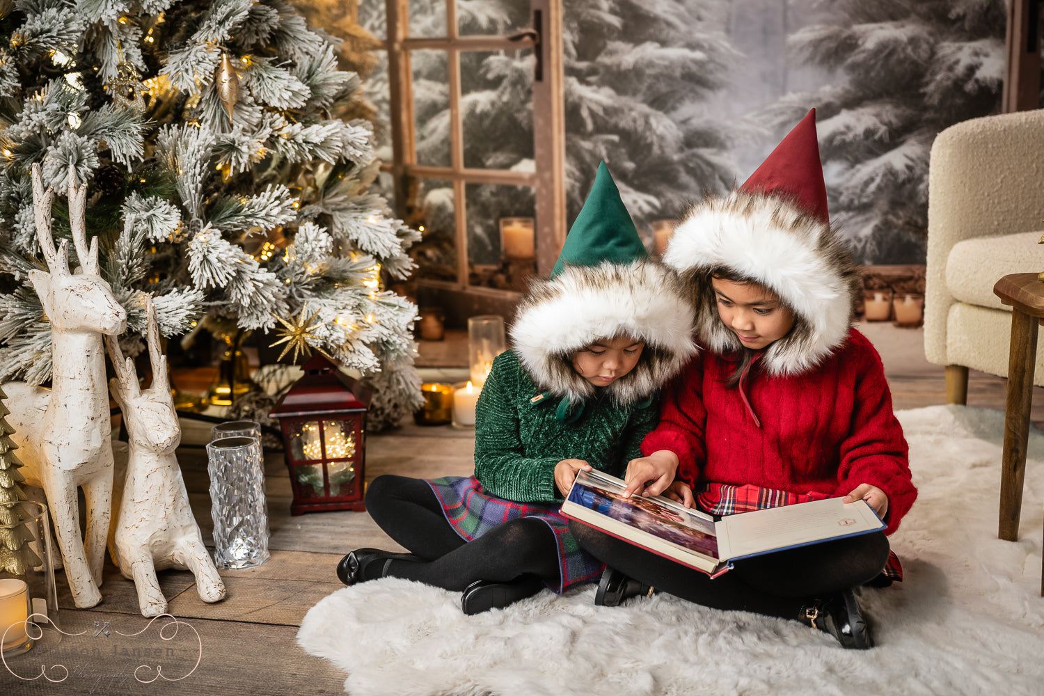 Winter Forest Backdrop Open Doors Snowy Pines Winter Backdrop UK MRR9-97