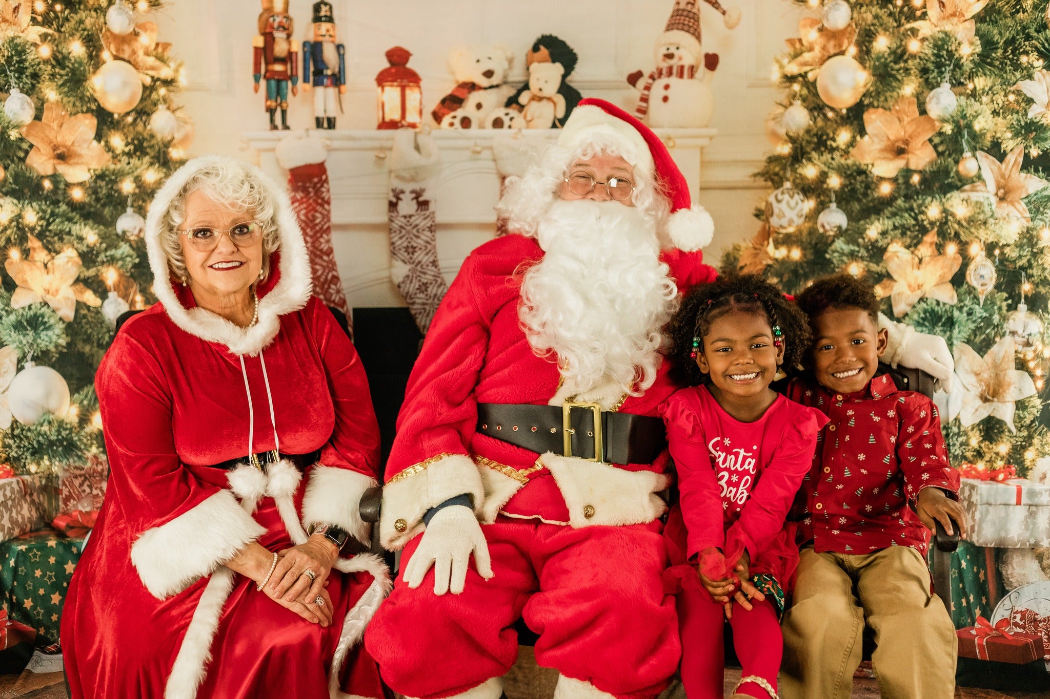 Xmas Tree Decoration Fireplace Backdrop D989