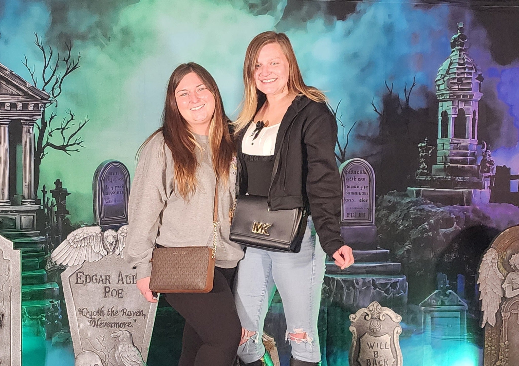 Halloween Graveyard Backdrop Glowing Foggy Tombstones Halloween Backdrop UK MRR8-24