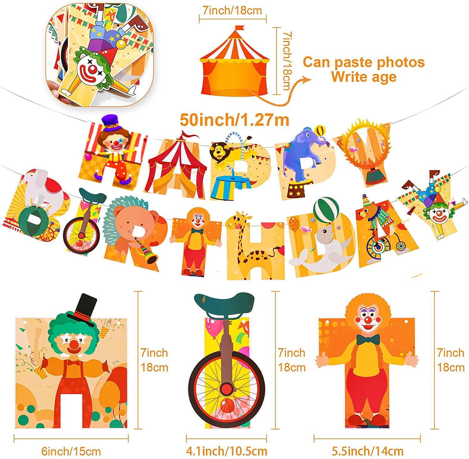 Circus Theme Birthday Party Cartoon Cute Aluminum Film Balloon BA5