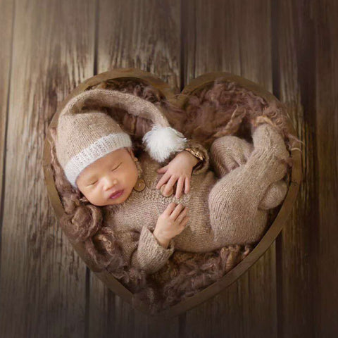 DBackdrop Wooden Heart Shaped Newborn Photography Props SYPJ4