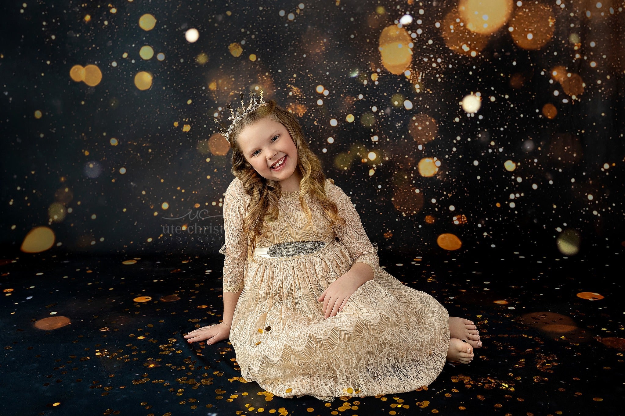 Glitter Bokeh Backdrop Golden Sparkling Glitter Lights Bokeh Backdrop UK MRR9-54