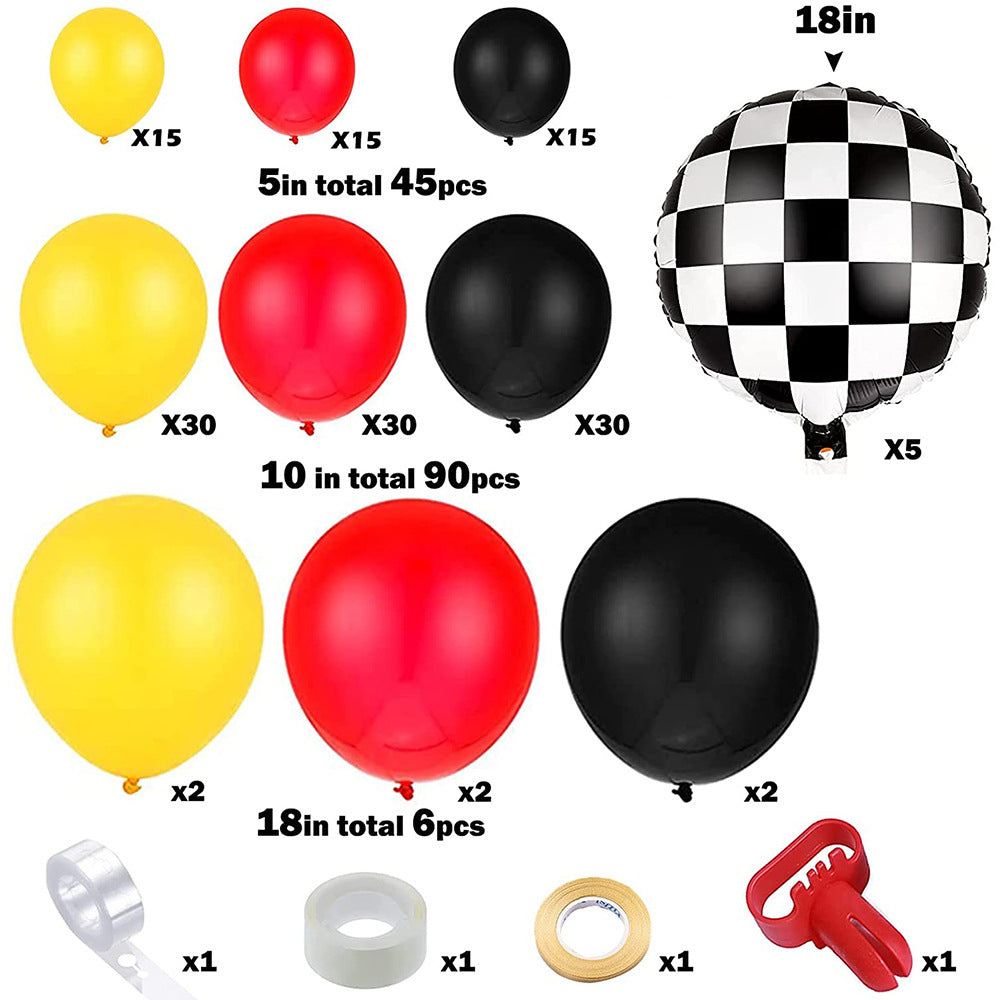 Racing Car Theme Baby Birthday Yellow Red Black Balloon Film Party Decoration BA27