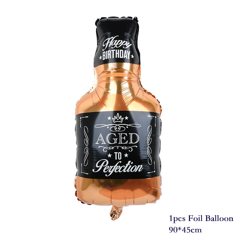 Birthday Party Aluminium Film Balloon Wine Glasses Adult dinner atmosphere decoration BA30