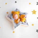 DBackdrop Wooden Star Shaped Newborn Photography Props SYPJ3（brown、yellow、white）