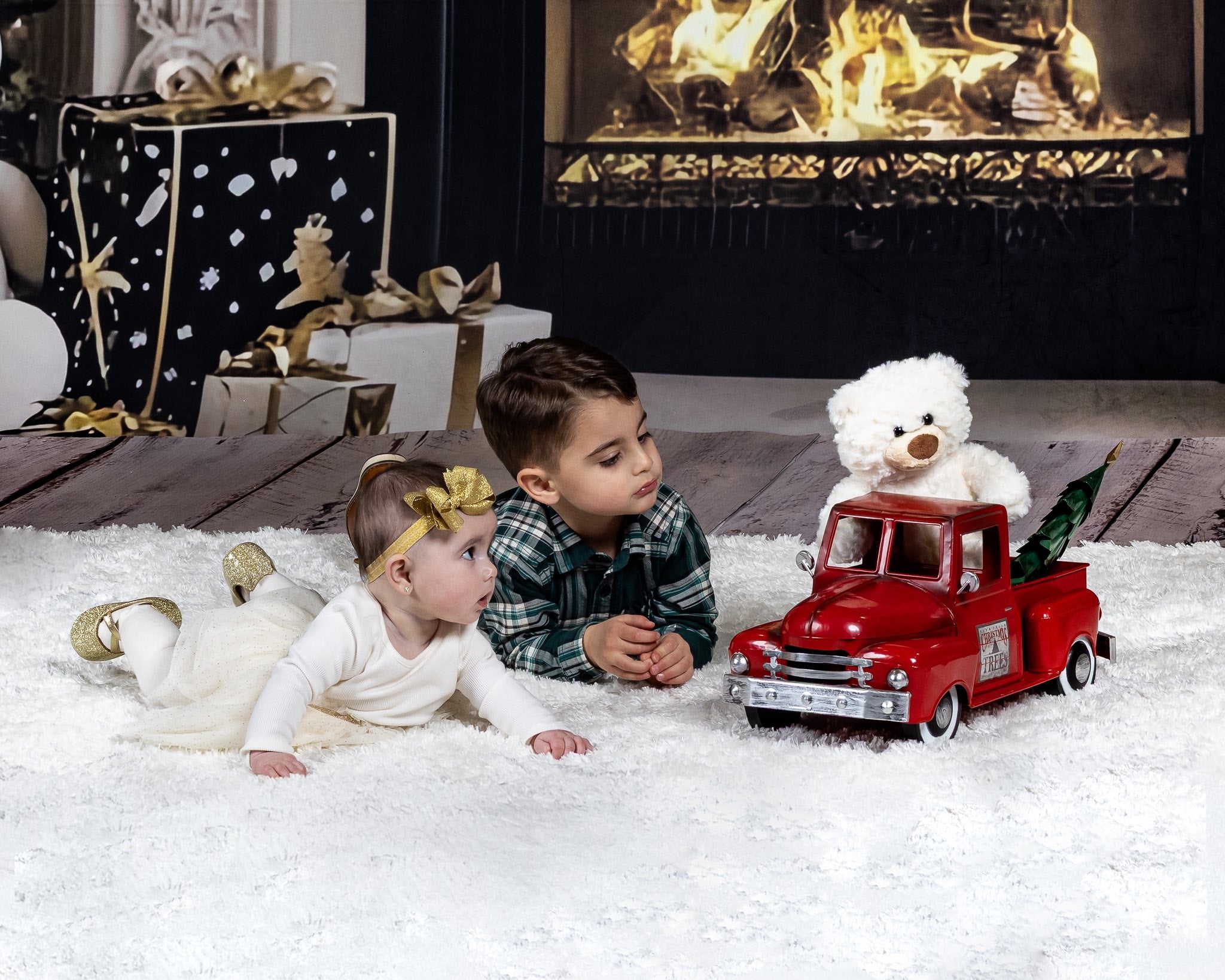 Christmas Backdrop Ideas Cozy Bear Christmas Charm Kids Backdrop UK CSH5-319