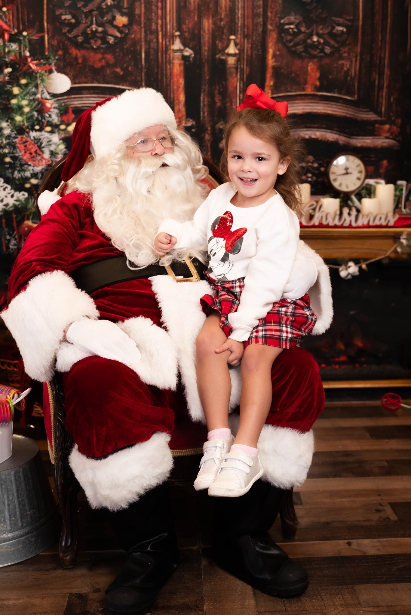 Vintage Room Door Christmas Tree Gifts Backdrop UK M10-21