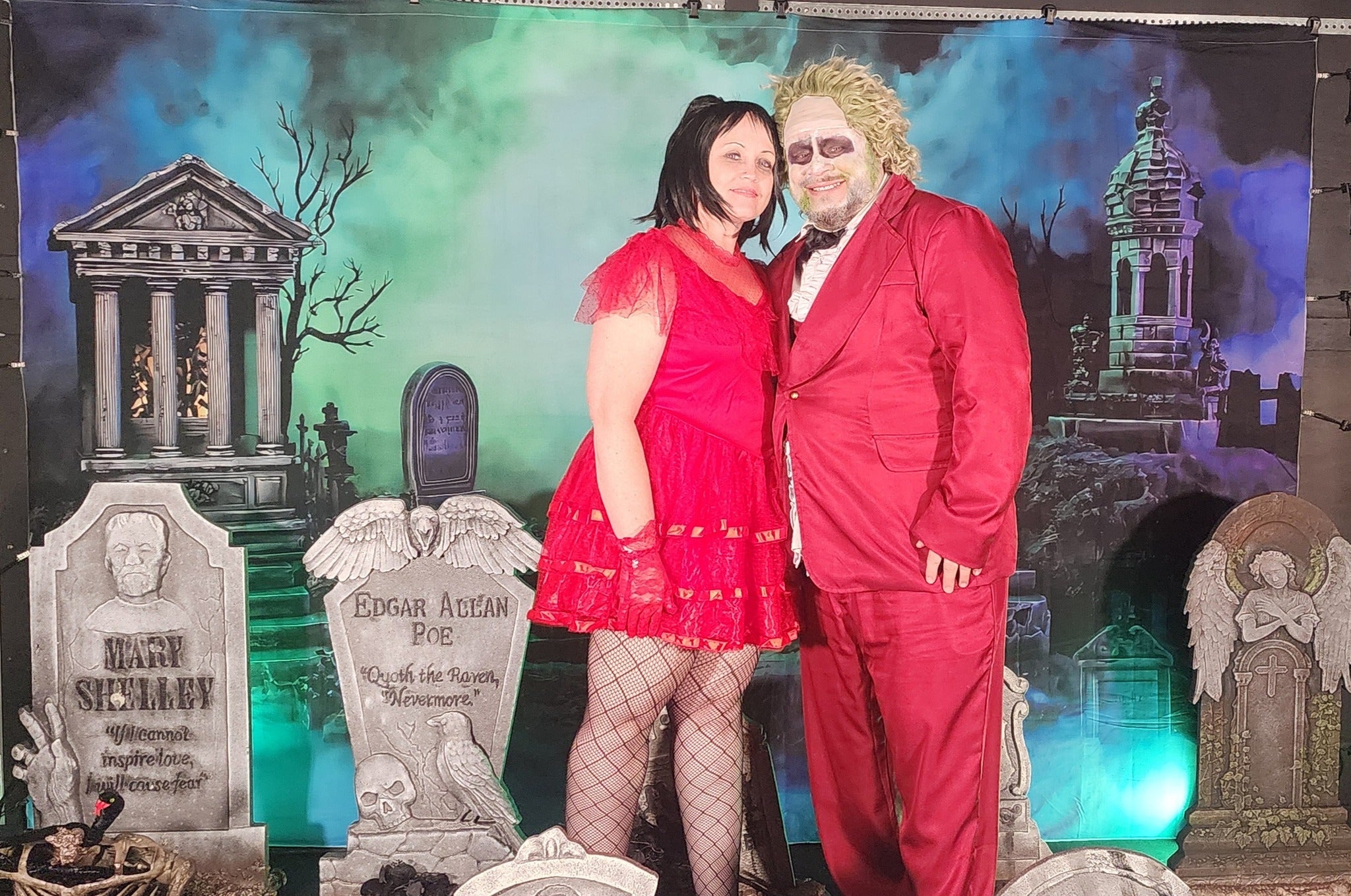 Halloween Graveyard Backdrop Glowing Foggy Tombstones Halloween Backdrop UK MRR8-24