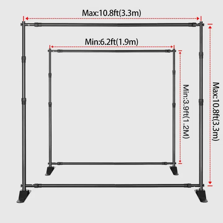 Adjustable Heavy Duty Backdrop Stand Kit Background Banner Stand UK PR16