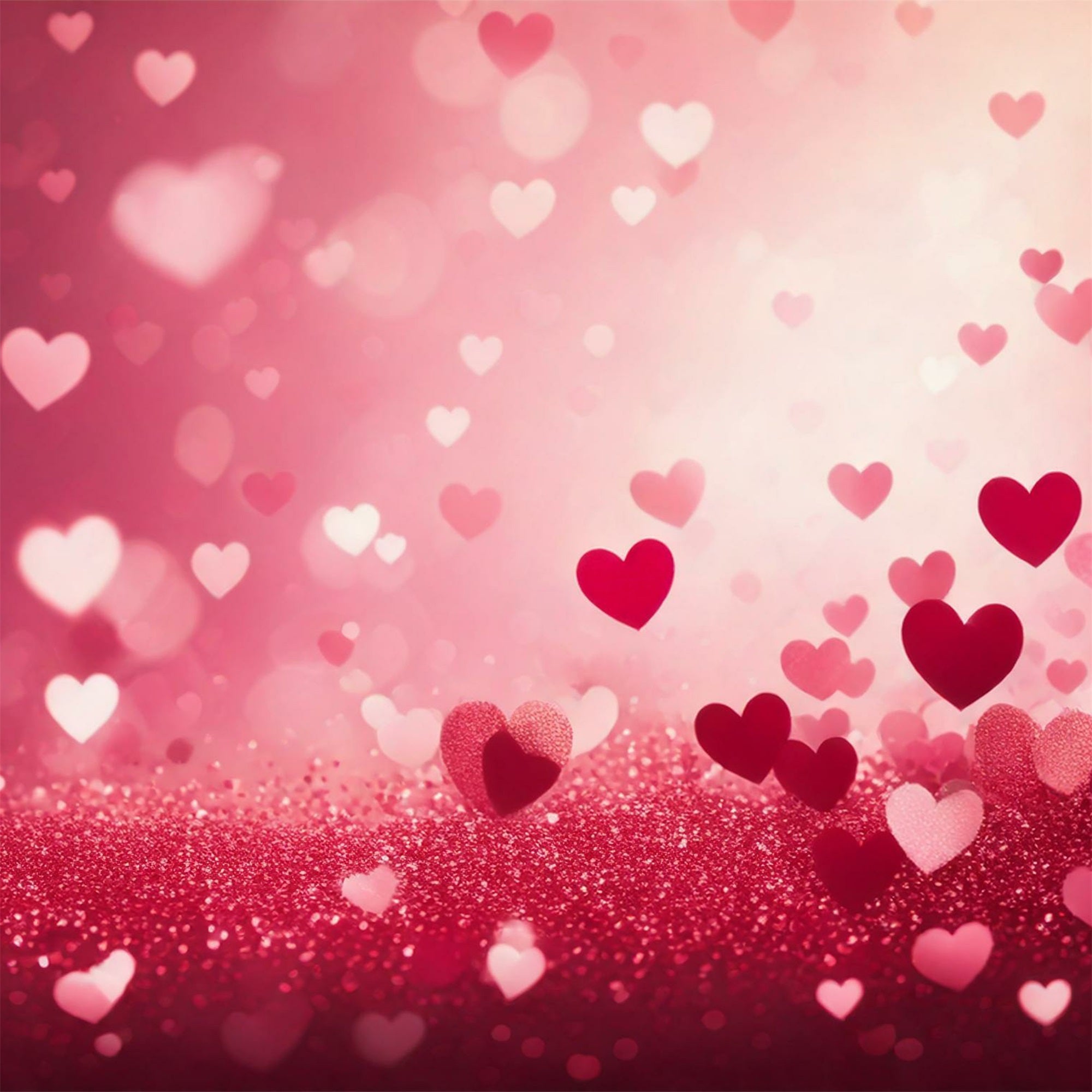Valentine's Photo Backdrop Romantic Pink Heart Sparkle Backdrop UK BRP1-100