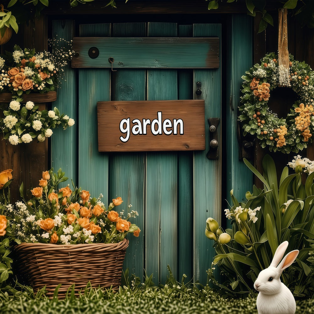 Easter Backdrop Country Style Garden Scene Bunny Backdrop UK BRP1-296