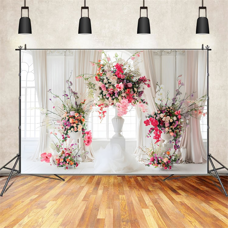 Floral Photo Backdrops Bright Rose Orchid White Backdrop UK BRP1-360
