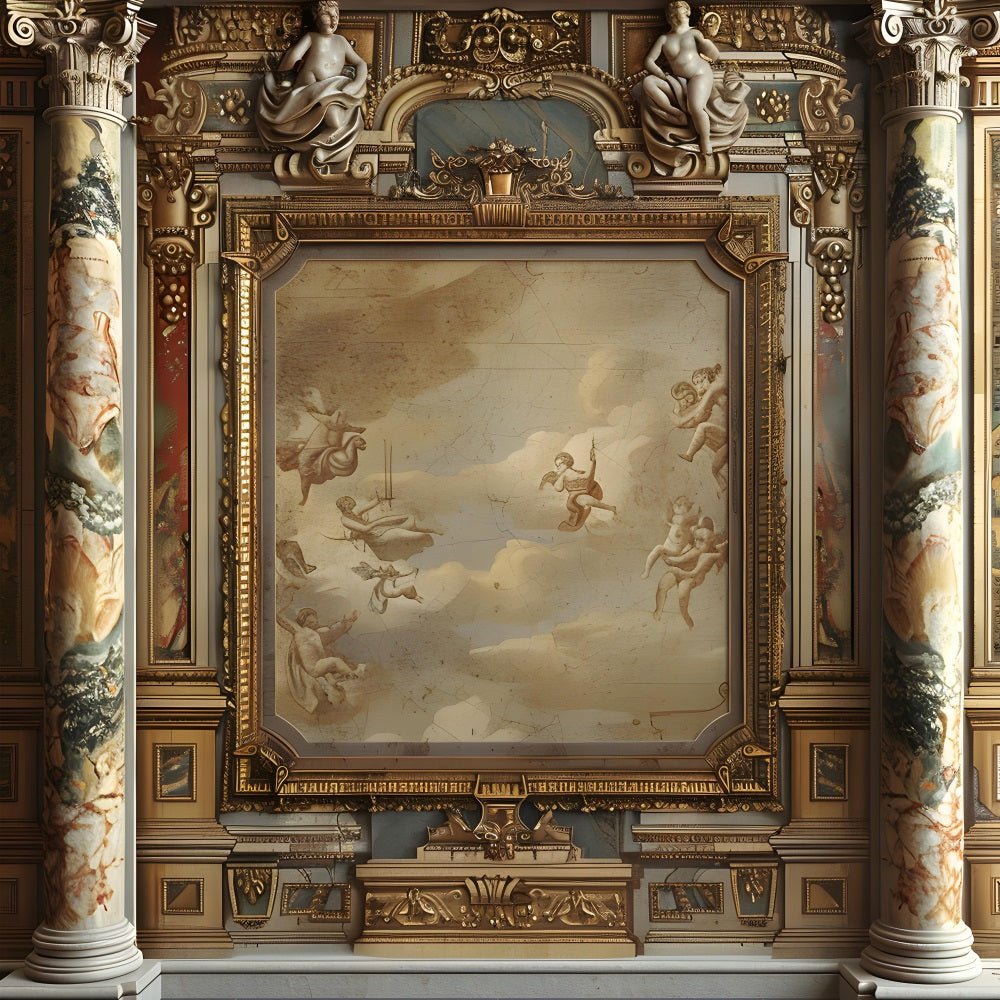 Vintage Wall Backdrop Baroque Decorative Frame Backdrop UK BRP10-298