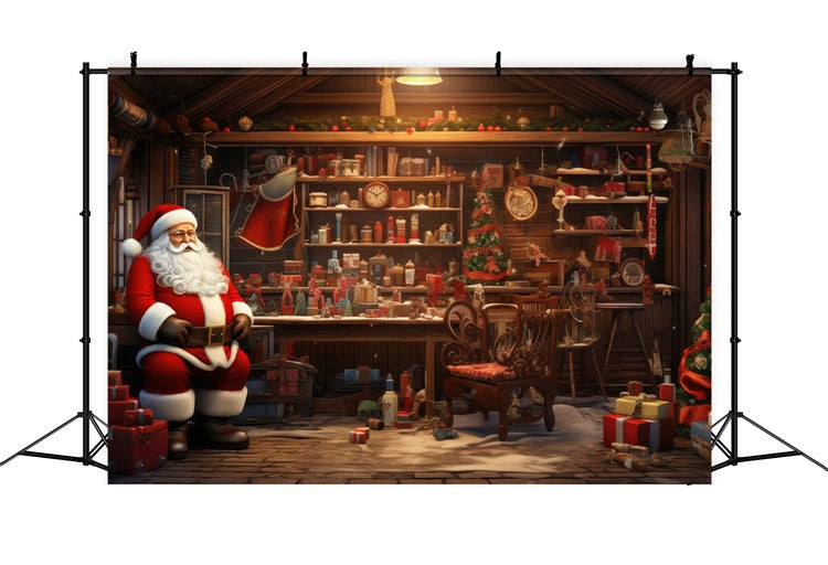 Backdrops For Christmas Holiday Spirit Santa's Workshop Backdrop UK BRP11-116