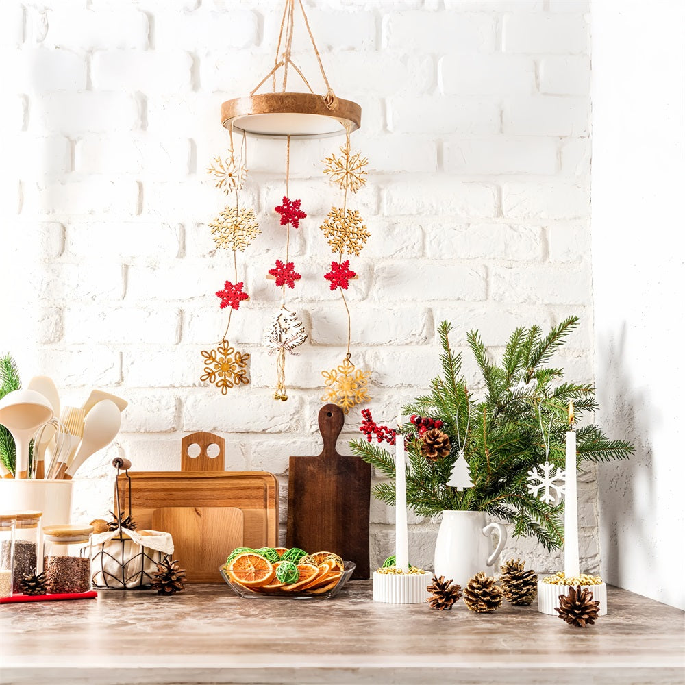 Christmas Photography Backdrops Kitchen Decor Pinecones Backdrop UK BRP11-188